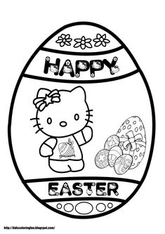 Hello Kitty Easter Coloring Page