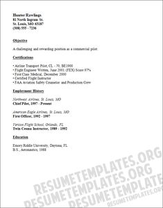 Pilot resume writing service