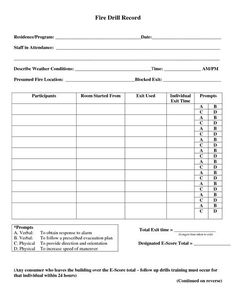 monthly fire drill form end of preview please join docstoc to see fire drill log sheet