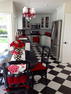728 Best Red And White Kitchen Images On Pinterest In 2018 땡땡이 White Kitchen With Red Accents