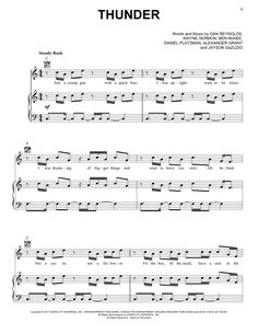 Imagine Dragons Thunder Sheet Music Piano Notes Chords Imagine Dragons, Sheet Music Notes