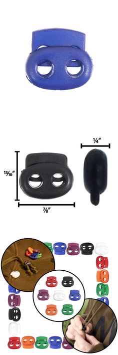 Dual Lock for 1//8 inch Cord PARACORD PLANET Dual Circle Cord Lock Plastic Spring Stop Toggle