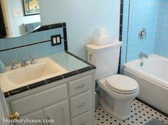 Retro Tile Bathroom five vintage lavanette "vanette" bathroom vanities - oh my Retro Tile Bathroom five vintage lavanette "vanette" bathroom vanities - oh my