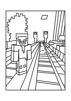 Minecraft Rails Coloring Pages Minecraft Rails Coloring Pages