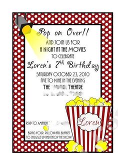 family movie night diy party invitations movie night party movie party invites