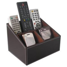 The 63 Best Remote Control Holders Images On Pinterest In 2018 3 Compartments Leather Remote Control Phone Mail Cd Organizer Storage