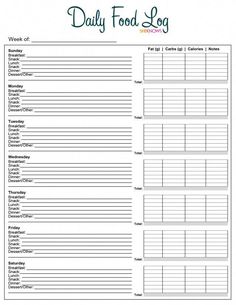 free printable food diary template health fitness weight loss