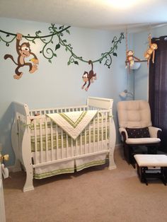 Monkey Theme If Only I Had Known What Know Now Was Pregnant Our Finished Nursery Monkey And Jungle Theme Boys