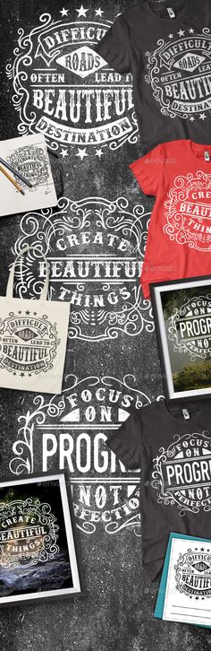 3 Typography Screenprinting And Digital T Shirt Illustration EPS AI Design Download
