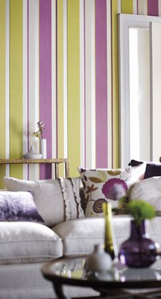 The 121 Best Interior Purple Green Images On Pinterest Lilac Did Something Very Similar To This In Cali S Room Wall Stripes And Colors Purple