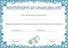 11 best scholarship certificate template images certificate scholarship certificate