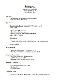 resume for students examples
