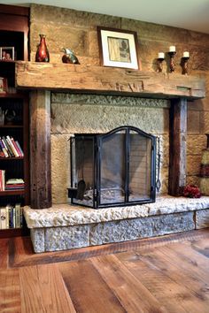 Reclaimed Fireplace Mantel | Rustic Fireplace Mantels | Ohio Mantels | Fireplace | Pinterest | Rustic fireplace mantels Rustic fireplaces and Fireplace mantel