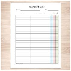 free printable wedding guest list