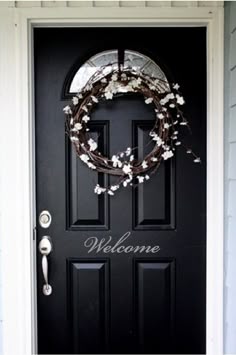 What A Cute And Hy Front Door I Love This Going To Do Ruffle Wreath A Tutorial Black Front Doorsfront