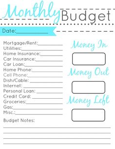 budgeting sheet