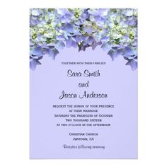 dark purple hydrangea wedding invitations vibrant hydrangea