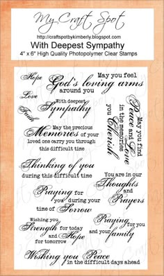 My Craft Spot: DT Post by Heather - Beautiful Sympathy card Sympathy Verses, Sympathy Card Sayings, Sympathy Sentiment, Greeting Card Sentiments, Words Of Sympathy, Sympathy Messages, Les Sentiments, Sympathy Thoughts