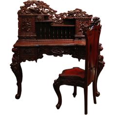Exquisitely Anese Carved Export Dragon Desk Oh My Amazing A Carved Anese Writing Desk And Chair