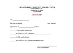 doctors note for work absence