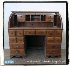 78 Best Roll Top Desk Images On Pinterest Office And Rolltop Desk Before Refurbished Furniture Office Diy Painted