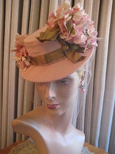 Vintage Brown printed 1950/'s Suisse Hat Fabric Millinery Fascinators hats Craft