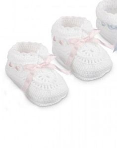 Single or Box of 12 Baby Satin Booties White