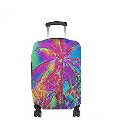 Rose Gold Abstract Marble Travel Suitcase Protector Zipper Suitcase Cover Elastic