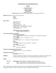 examples of resume for students
