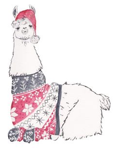 im excited to share my new watercolor llama btw its available