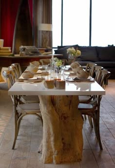 91 Best Tree Trunk Table Images Rustic Decor Furniture Contemporary Dining Table Plenitude Sda Decoration Dinning Wood And Chairs