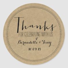 Thank You For Celebrating With Us Wedding Labels Stickers Gift String Sticker