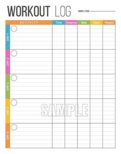 Workout Log Printable, Fitness Printable, Exercise Log, Fitness Tracker Workout Challenge, Fitness Tracker, Cardio, Fitness Workouts, Workout Log