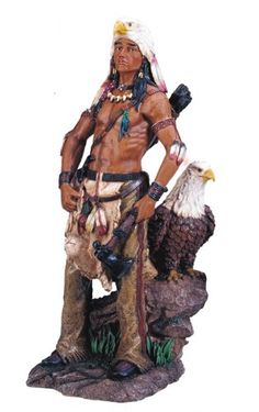 Native American Large Indian Warrior Family Winter Migration Figurine Sculpture