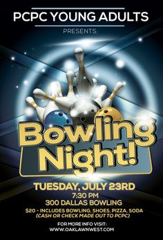 bowling fundraiser flyer template bowling pinterest youth bowling night flyers