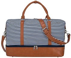 InterestPrint Unisex Duffel Bag Carry-on Bag Overnight Bag Weekender Bag Pink Roses on Blue