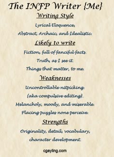 Infp essay