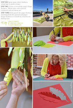 DIY Painted Feather Chandelier DIY Painted Feather Chandelier