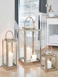 Wood /& Stainless Steel Garden Wedding 70 cm H Candle Lantern Extra Tall Indoor Outdoor