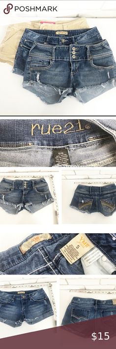 Union Bay NWT Womens Cut Off Jean Shorts Distressed plus size 18 Embellished