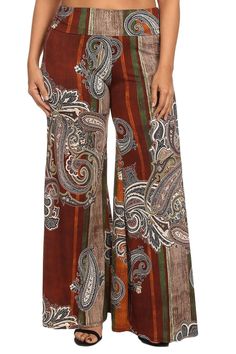 Forever Womens Plus Size Rose Skull Aztec And Leopard Print Palazzo Trousers