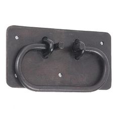 Medium Black Antique Reproduction TrunkChest Iron Handles with Oval Back Plate