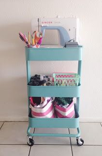 Create A Sewing Cart With Ikea S RÅskog Utility Great Way To Portable Sewing Station Using Raskog Utility Cart From Ikea