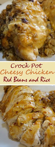 Crock Pot Cheesy Chicken Red Beans and Rice - Ann Healthy !!!