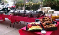 9 Best Wedding Catering Ideas Images On Pinterest De Boda Outdoor Buffet Ideas Red Tables Catering 40th