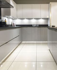Large White Kitchen Floor Tiles We Put Shiny In Our 32 Beautiful Kitchen Lighting Ideas For Your New Recessed Low
