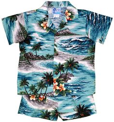 RJC Boys Hibiscus Hawaiian Island 2pc Cabana Set