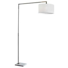 adesso home bowery antique brass arc lamp with drum shade drum