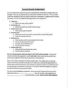 current event assignments current event assignments
