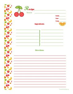 class recipe book template google search auction ideas